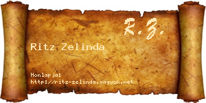 Ritz Zelinda névjegykártya